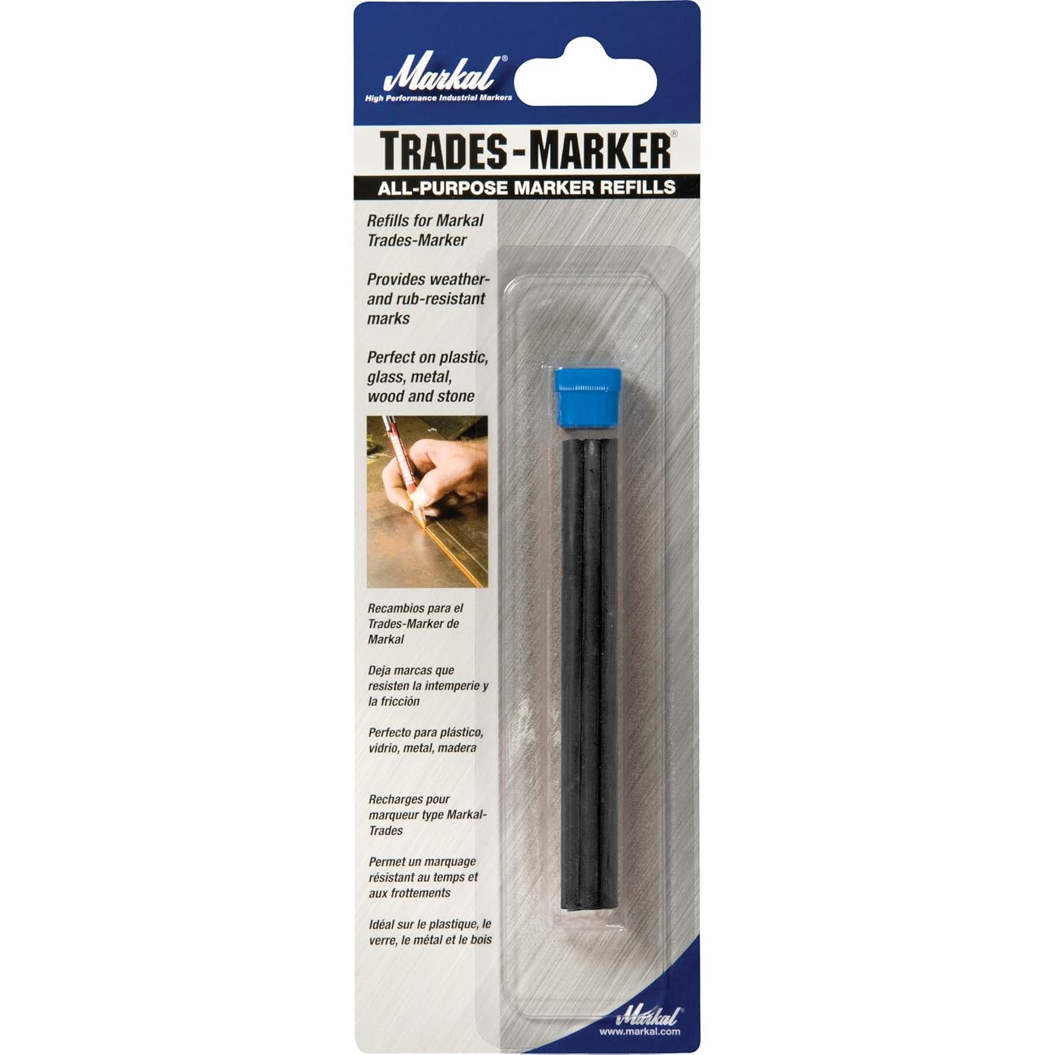 Markal 96240 Trades Marker Refill Pack (12 Refills), White