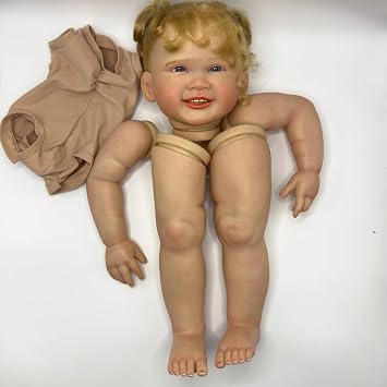 iCradle Reborn Baby Doll Kit DIY 28inch Renata Blonde Hair Lifelike Simulation Silicone Vinyl Reborn Toddler Dolls Blank Kit DIY Unfinished Parts Accessories Supplies for Kids Age 3+ Kit