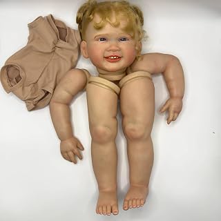 iCradle Reborn Baby Doll Kit DIY 28inch Renata Blonde Hair Lifelike Simulation Silicone Vinyl Reborn Toddler Dolls Blank Kit DIY Unfinished Parts Accessories Supplies for Kids Age 3+ (Kit)