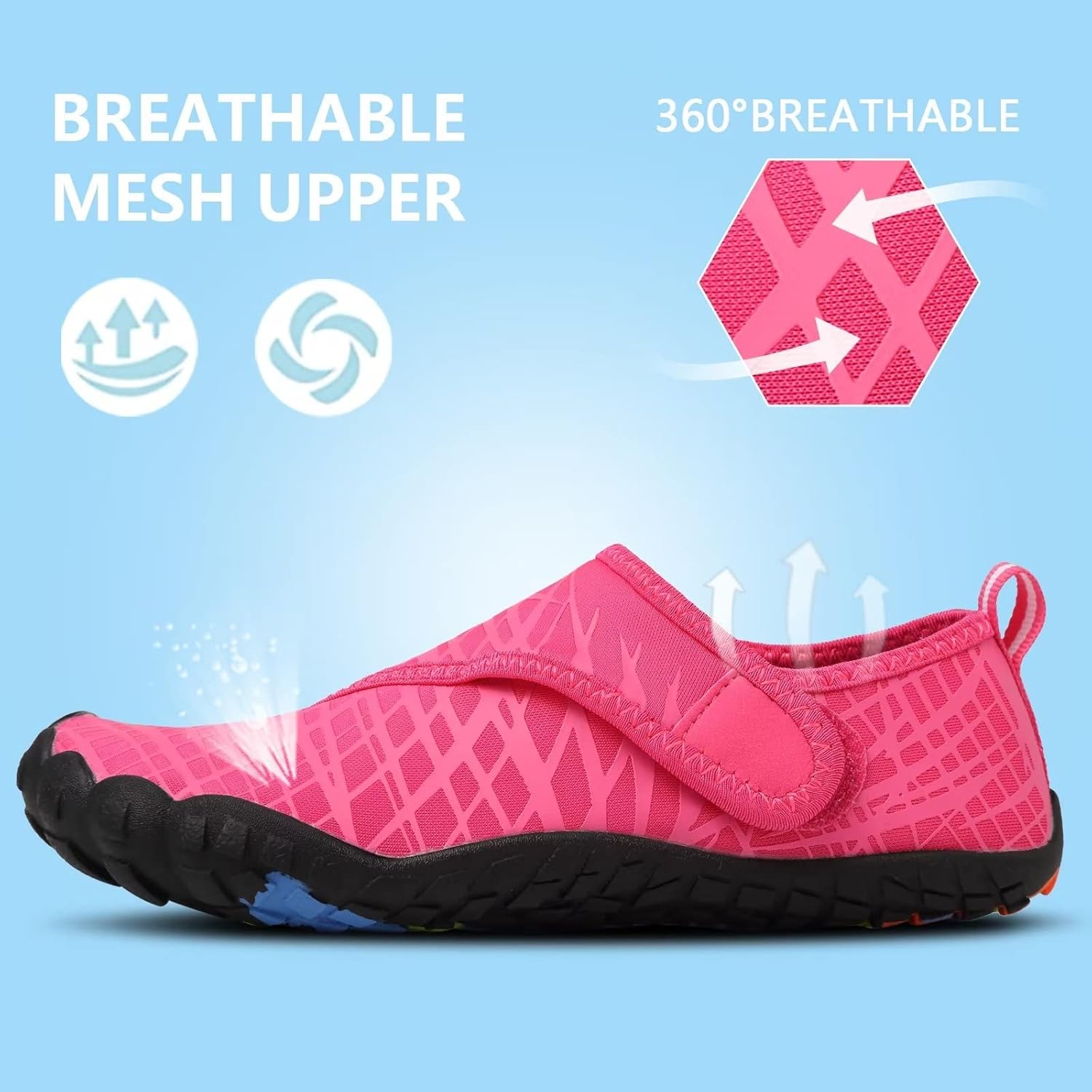 Boys & Girls Water Shoes Lightweight Comfort Sole Easy Walking Athletic Slip on Aqua 5 Toe Sock(Toddler/Little Kid/Big Kid) - Image 7