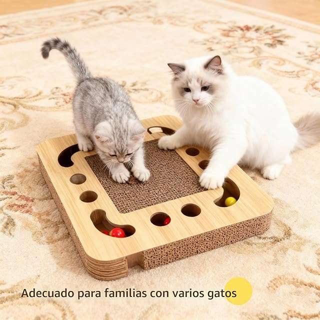 Foto 6 de 7 de Nobleza - Rascador para Gatos， Cartón Ondulado Resistente， Rascador Durable de Doble Cara para Gatos…