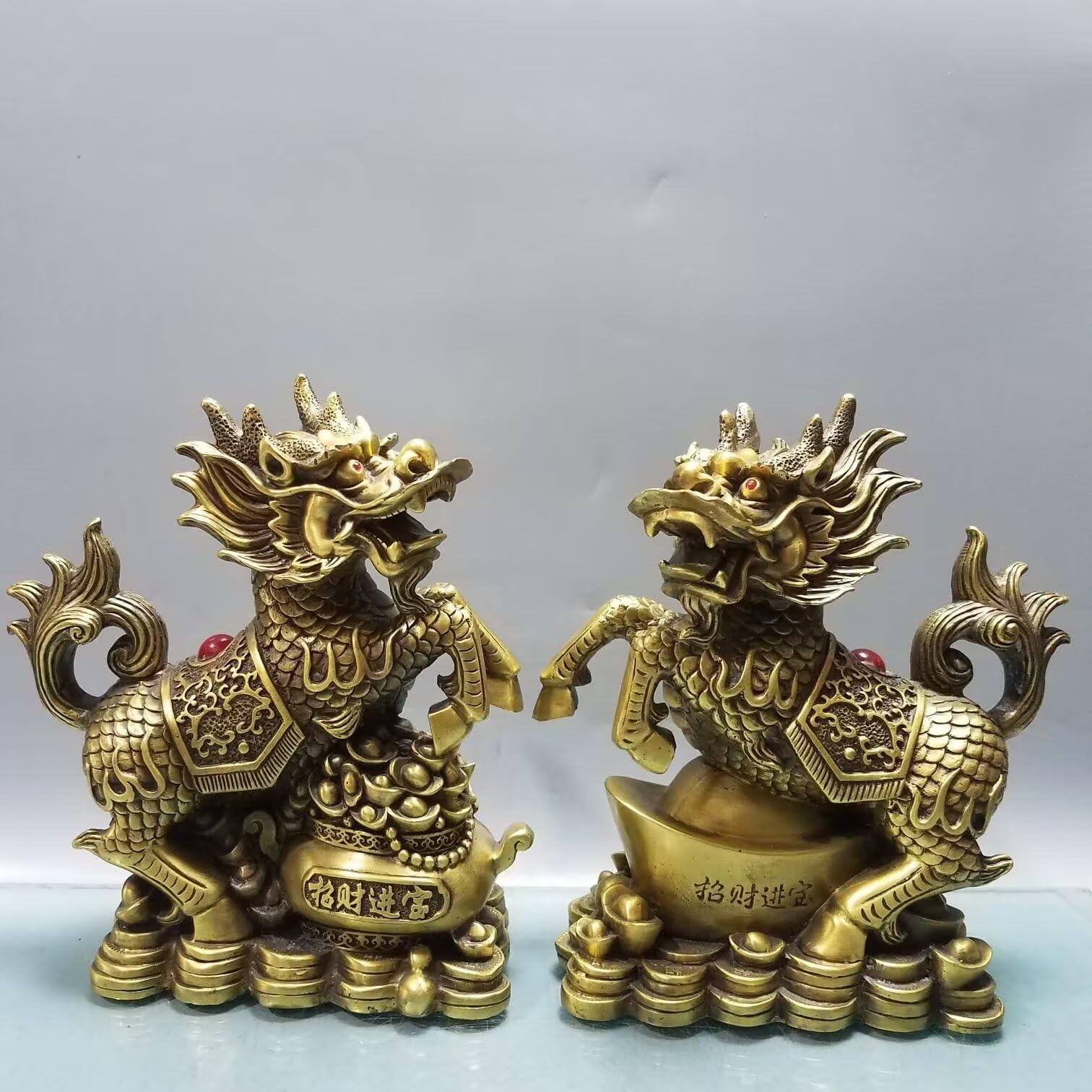 GLETSF Pure copper cute pig coin Piggy bank Fall-proof Best birthday gift Cute animal piggy bank Pig statue,10*-14 * 16 * 21cm2kg