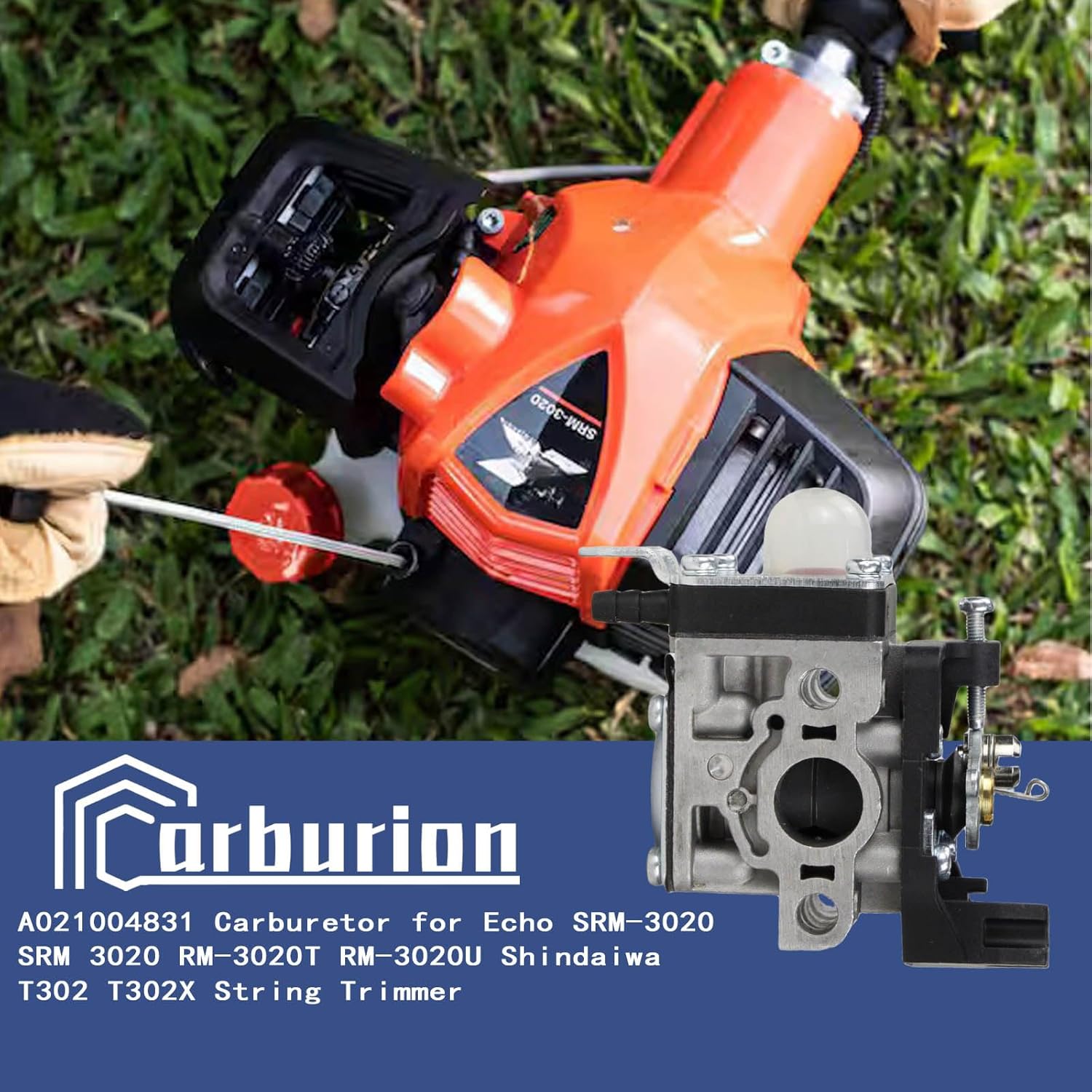SRM3020 Carburetor A021004831 for Echo SRM-3020 SRM 3020 RM-3020T RM-3020U Shindaiwa T302 T302X String Trimmer Replace Walbro Carb WYG-11A