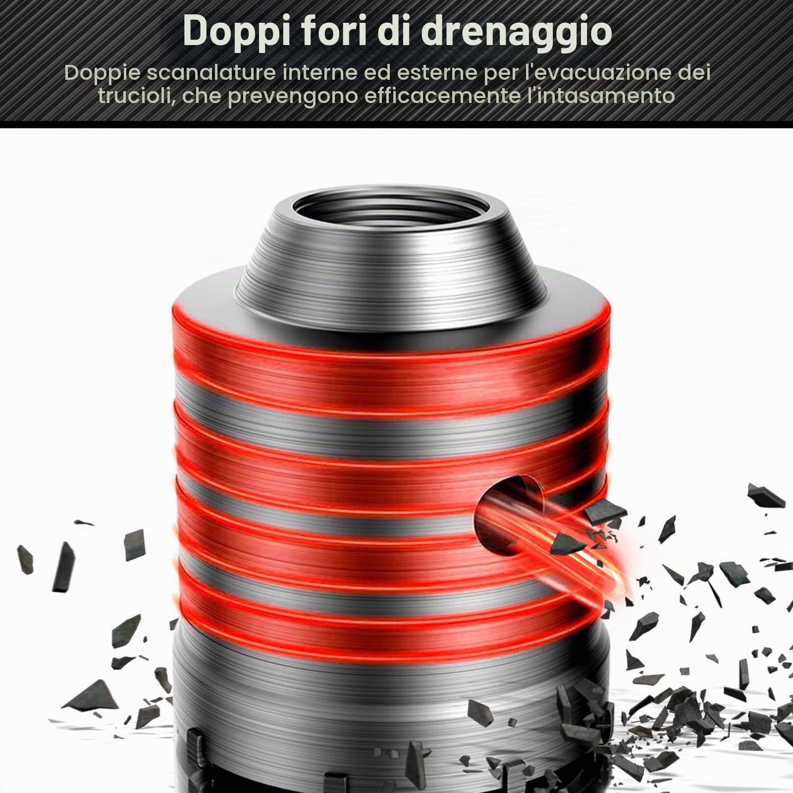 9 seghe a tazza per calcestruzzo con codolo, 30 mm, 40 mm, 65 mm, 80 mm, 100 mm, set di seghe a tazza per calcestruzzo precisi e senza sforzo per lavoratori edili, case