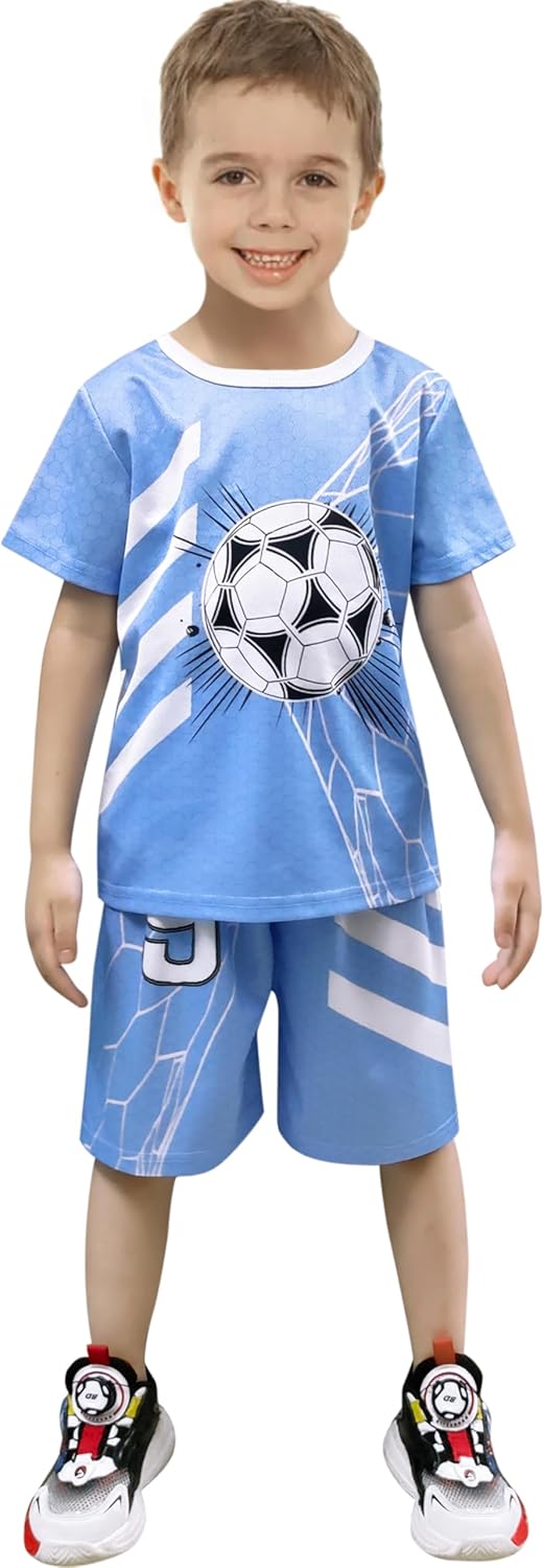 Boys Soccer Jerseys Kids Jersey Outfits Youth Football Training Uniform Fans Basketball Sport Short Set - Image 2