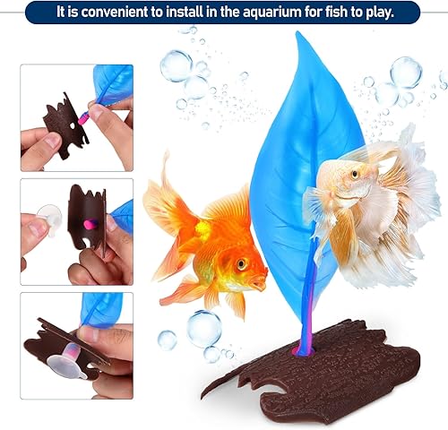 Miniatura 5 de Betta Fish Beds, 2pcs Betta Fish Hamaca Acuario Camas de descanso Betta Fish Cama de hojas de descanso