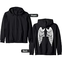 White Angel Wings Zip Hoodie
