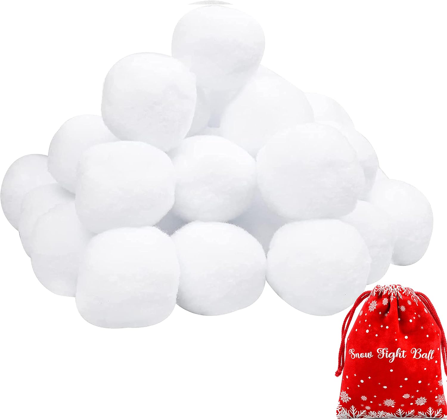 Cooraby 15 Pieces 2.6 Inches Indoor Snowball Fake Snowball Funny
