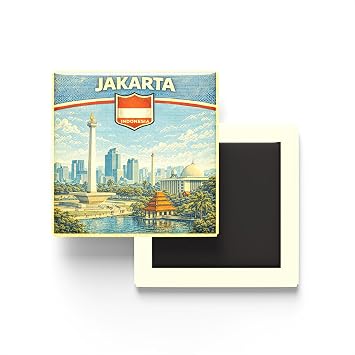 Retro Endonezya Cakarta  ehri Temal  Vintage Buzdolap Magneti   9x9 cm