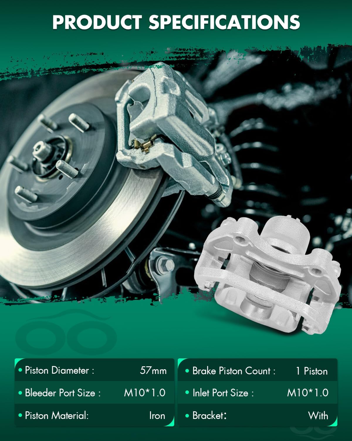 SCITOO Front Right Brake Caliper With Bracket 19B2691 Compatible For INFINITI I35 2002-2004, For Nissan Altima 2002-2006, For Nissan Maxima 2002-2003