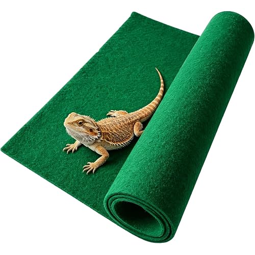 Hamiledyi Reptile Carpet 39 x 20 Inch Terrarium Bedding Substrate Liner Reptile Mat Tank Accessories for Bearded Dragon Lizard Tortoise Leopard Gecko Snake