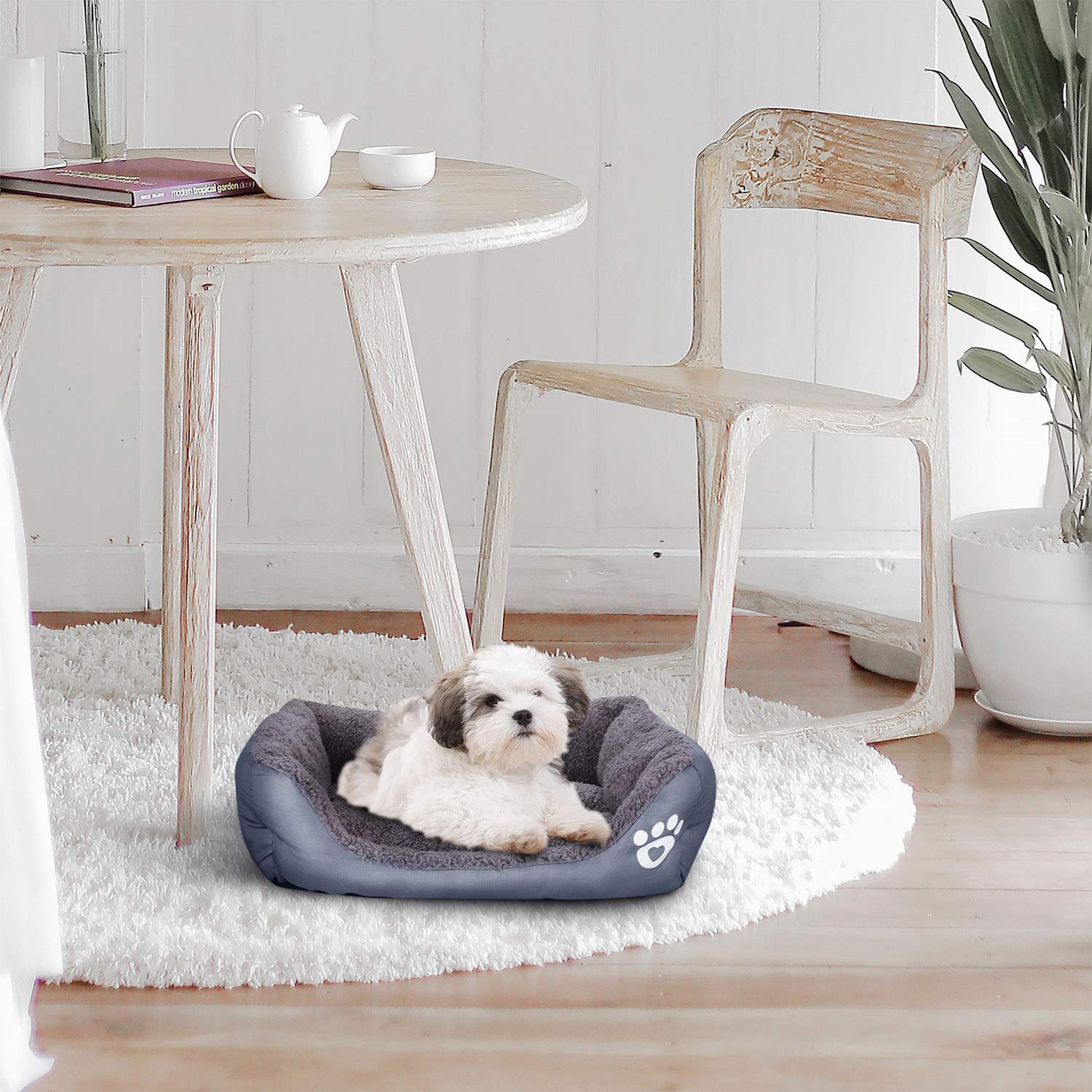 Haustier Katzenbett Kissen Weich Hundebett Warm Hundeschlafplatz Katzendecke Hundematratze Hundesofa Katzensofa (Grau)