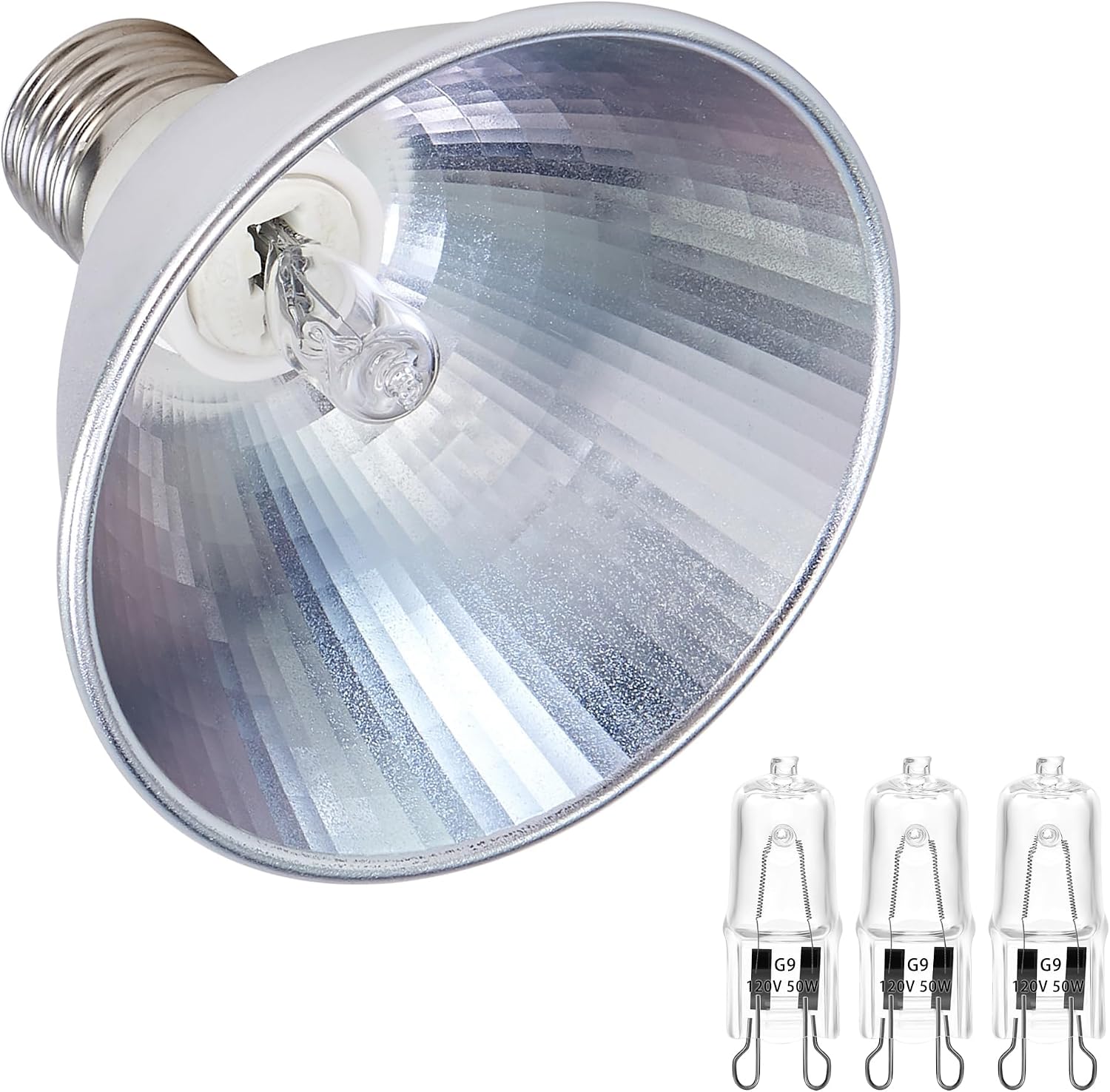 Heat Lamp for Chicken Coop Tiny Chicks Brooder, Basking Spot Flood Light White Bulbs Replaceable E26 Base 50 Watt Chick Heater for Reptile Pets Duckling Poultry Livestock