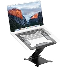 PureMounts Laptop Stand Foldable Height Adjustable Aluminium Notebook | Ergonomic notebook stand with 7 viewing angles for home office and flexible use