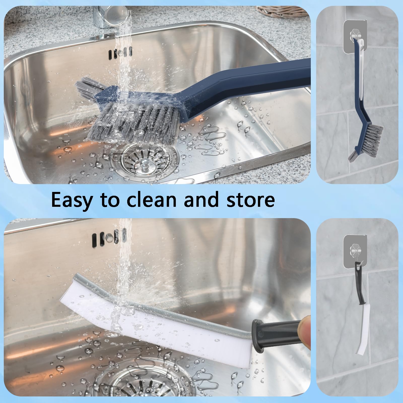 3Pcs Brosse Éponge Avec Manche Long Éponge Brosse De Nettoyage Brosse à