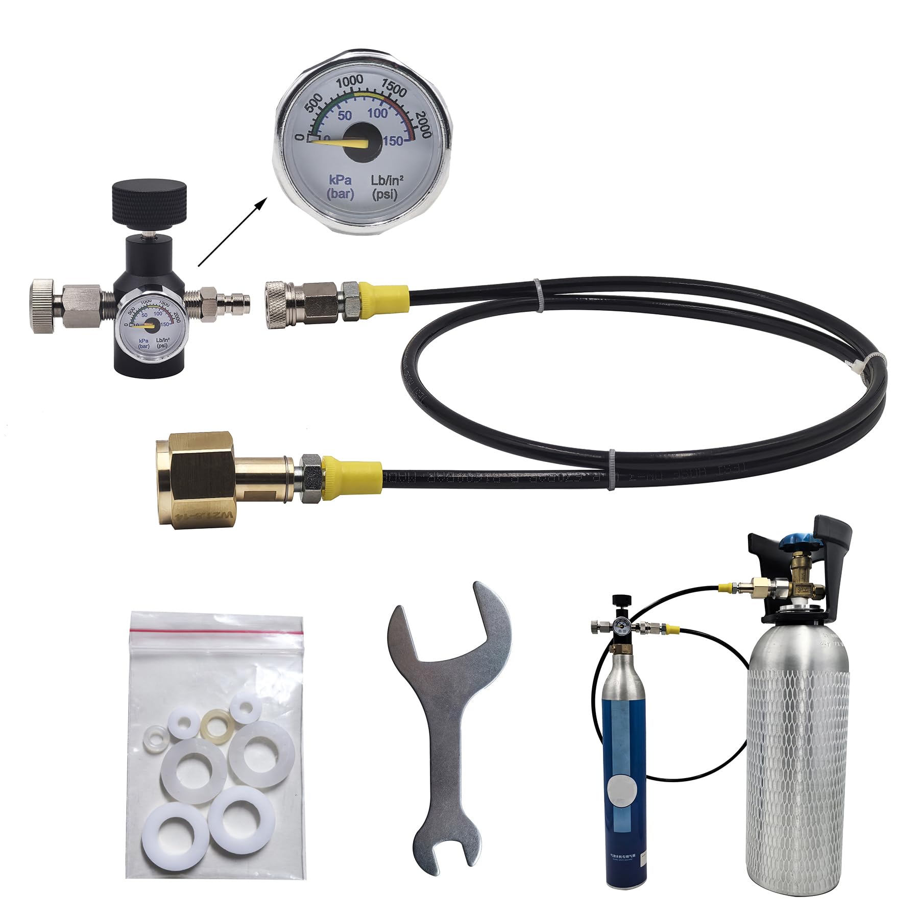 DRYHTEN Set di tubi di riempimento di CO2 con manometro TR21-4