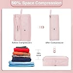 Extra Large Compression Packing Cubes for Travel Essentials, 2 Pack Expandable Travel Cubes for Packing Bags Suitcase Organizer, Pink