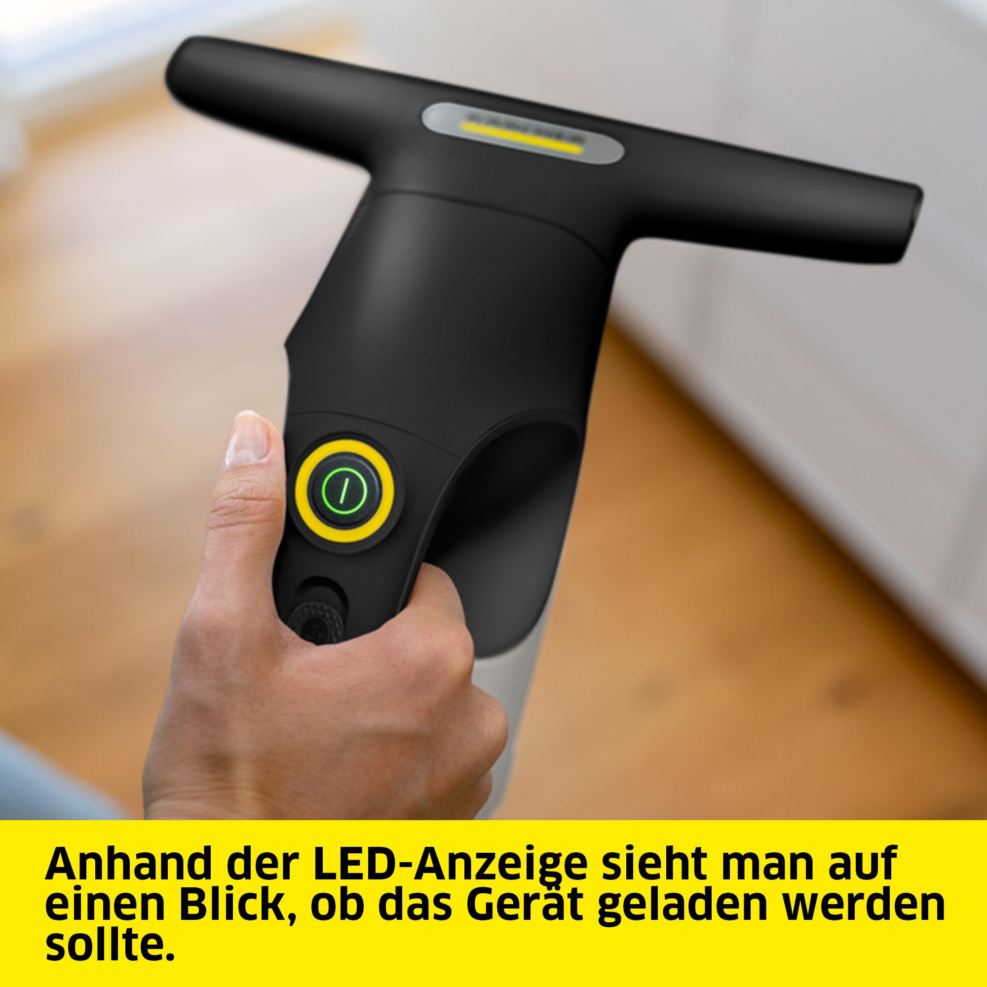 Kärcher Akku-Fenstersauger WV Compact Care Extra+ Black 360°-Einsatz 100ml Tank Inkl. Sprühflasche Mikrofaser-Wischbezug Fensterreiniger 500ml
