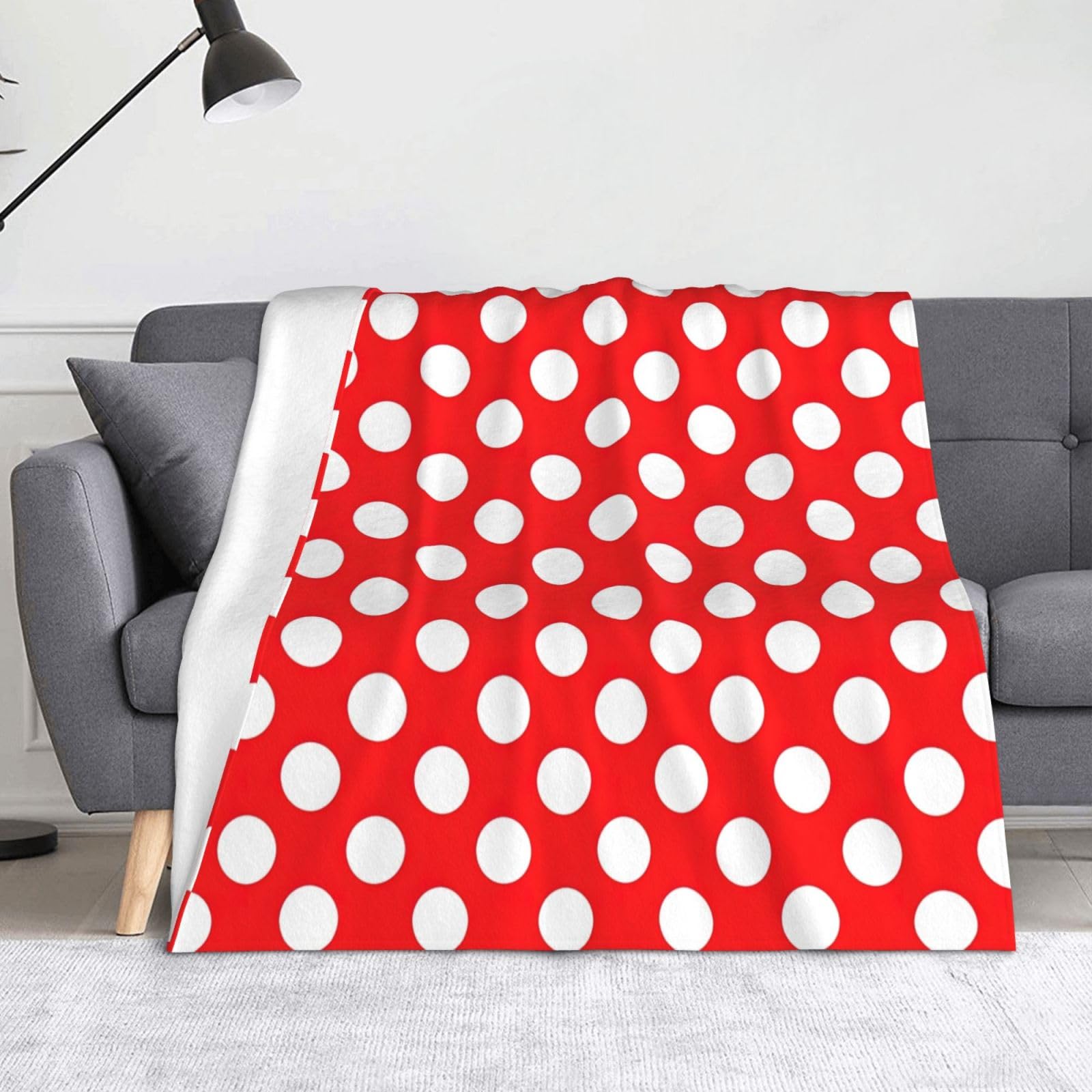 Couverture flanelle pois mignons 152x127 cm légère