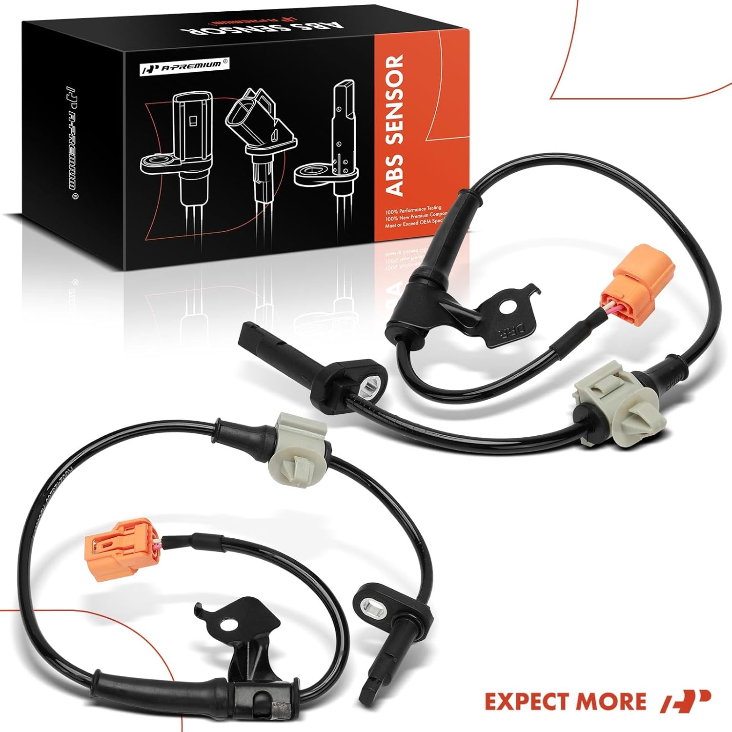 A-Premium ABS Wheel Speed Sensor Compatible with Honda Models - Accord 2005 2006 2007, Sedan - Rear Driver and Passenger Side, Replace# 57475-SDR-A01, 57470-SDR-A01