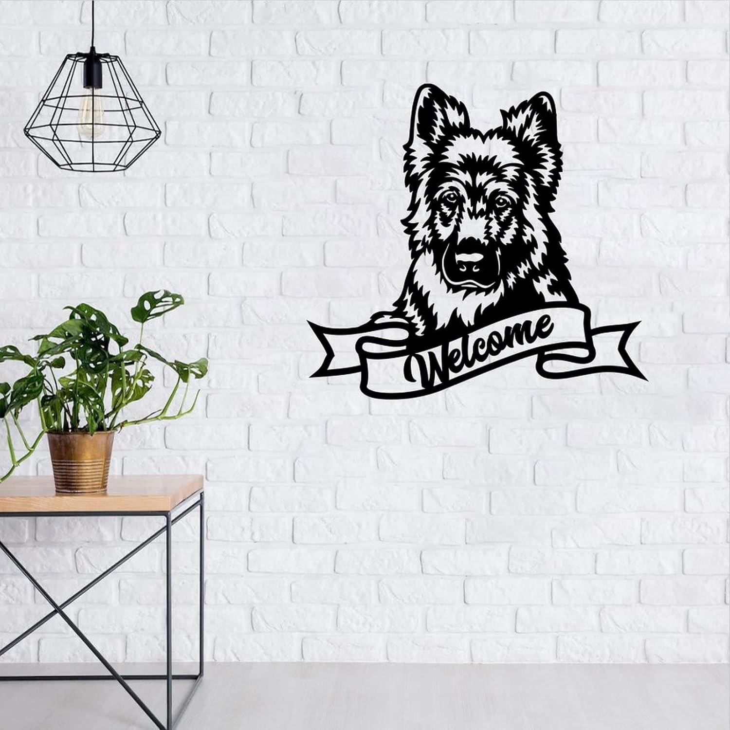 Funlucy Welcome Sign Peeking Dog Metal Sign Puppy Metal Wall Art Dog Memorial Plaque Metal Animal Lover Sign Custom Dog Mom Gift Outdoor Home Decor 14in