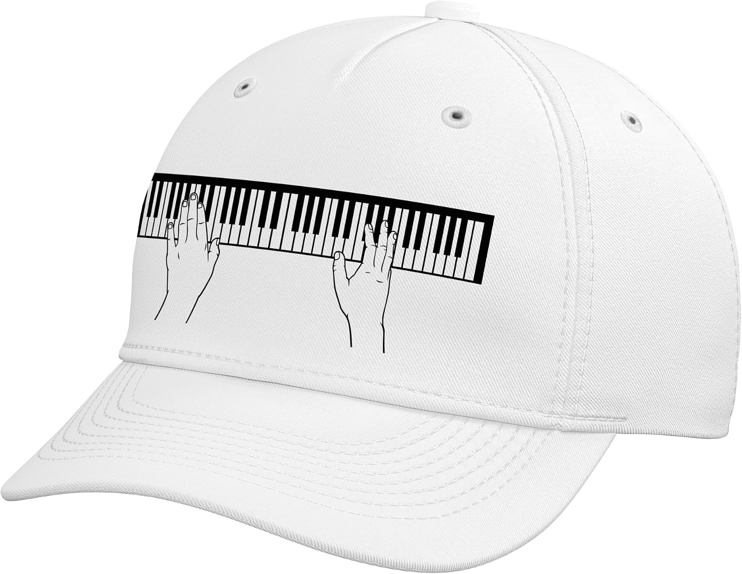 Playing Piano Hands on Piano Keyboard Adjustable Baseball Hat