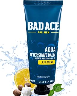 Aqua After Shave Balm For Men | Korean Skin Care, Men's Post Shave Lotion | Calms & Soothes Skin from Redness, Irritation & Razor Burn | Jeju Ocean (3 oz)