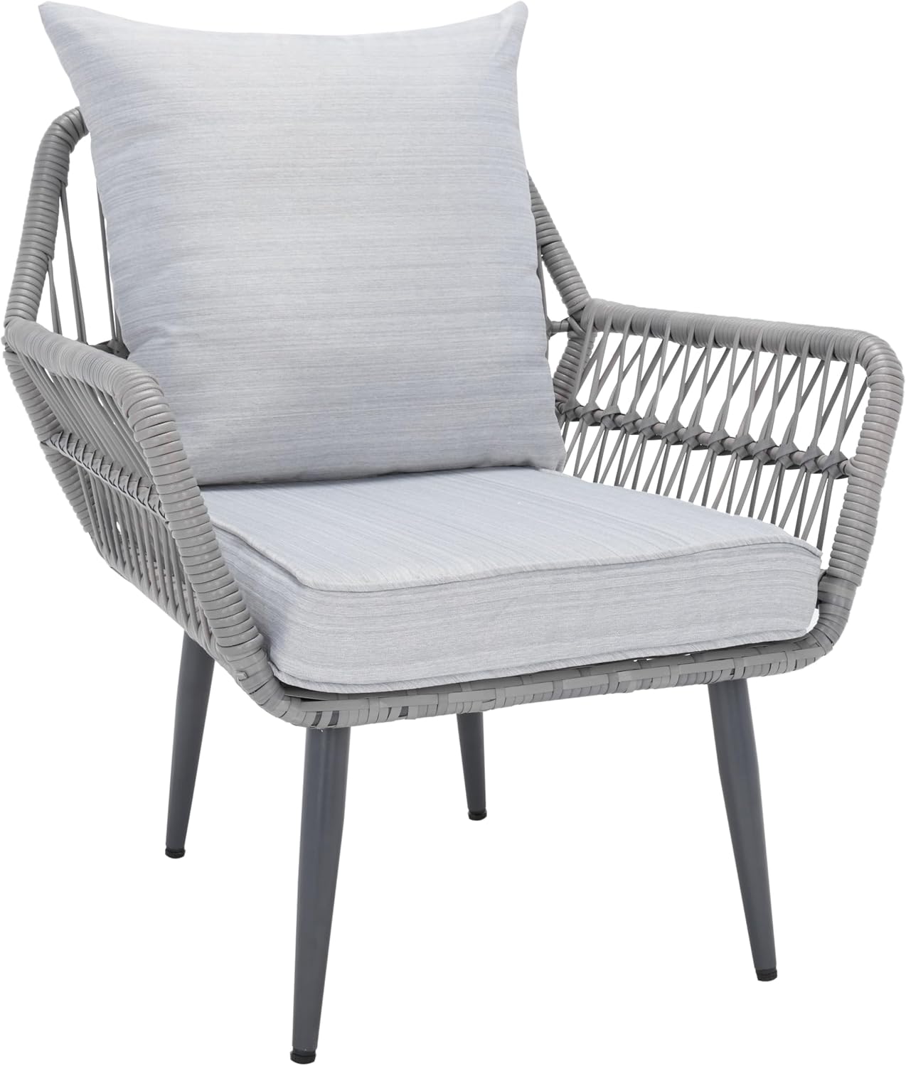 SAFAVIEH Outdoor Collection Londyn Grey 3-Piece Patio Conversation Set