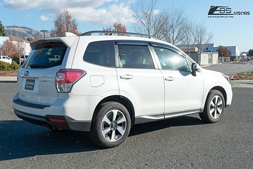 Miniatura 4 de Reemplazo para Subaru Forester 2014-2018 | Viseras EOS JDM con cinta adhesiva estilo ventilación lateral visera ventana deflectores protección lluvia