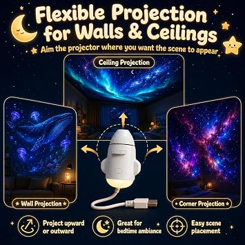 Planetarium Projector Pro 2025, Galaxy Projector 13 in 1 HD Planetarium Star Projector for Bedroom 360 Degree Rotating Star Light with Adjustable Knob and Timer for Kids, Ceiling, Gift, Room Decoration