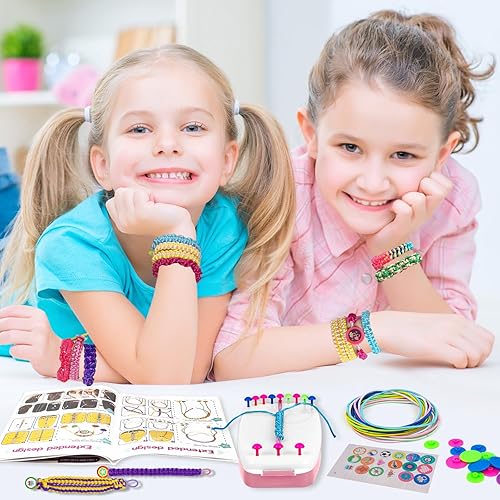 Miniatura 3 de Kit de fabricación de pulseras de amistad, regalo para niñas de 7, 8, 9, 10, 11, 12 años, manualidades para niños de 8 a 12 años, kits de pulseras