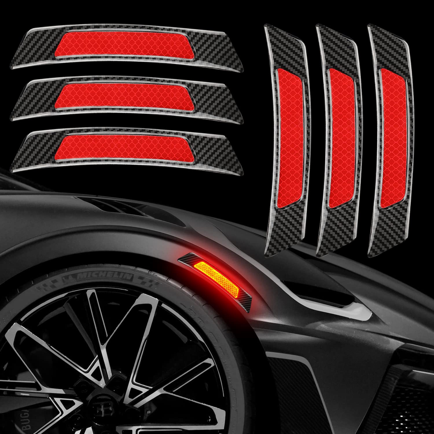 OuzorpOuzorp Car Reflective Trim Carbon Fiber-6