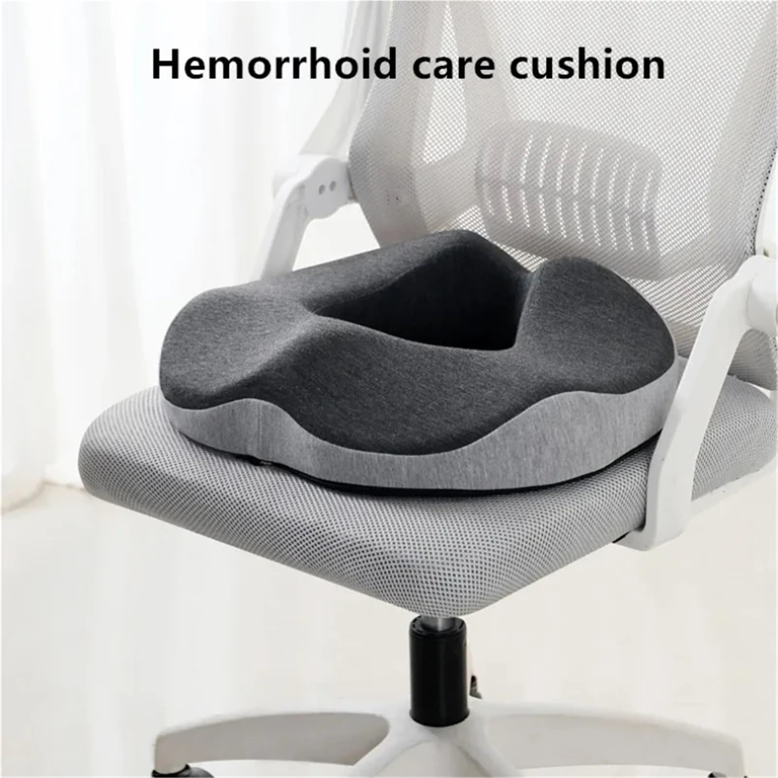 Cuscino ergonomico a ciambella in memory foam, comodo cuscino da ufficio per dolore cailbone, piaghe da decubito, emorroidi, sciatica (grigio scuro)