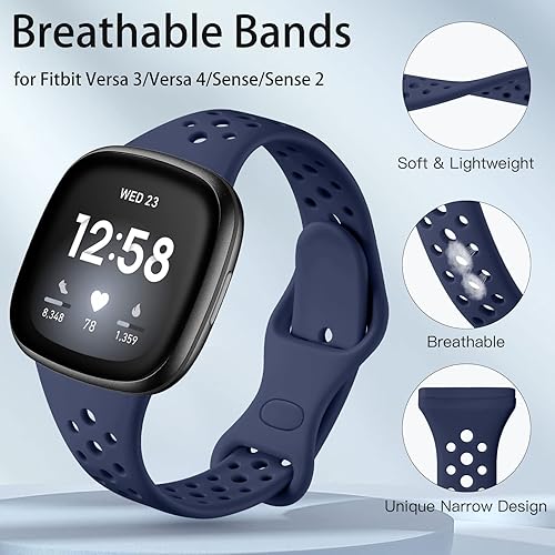 Miniatura 2 de Laffav Compatible con Fitbit Sense BandsFitbit Versa 3 4 bandas para mujeres y hombres, paquete de 4 pulseras de repuesto de silicona suave y