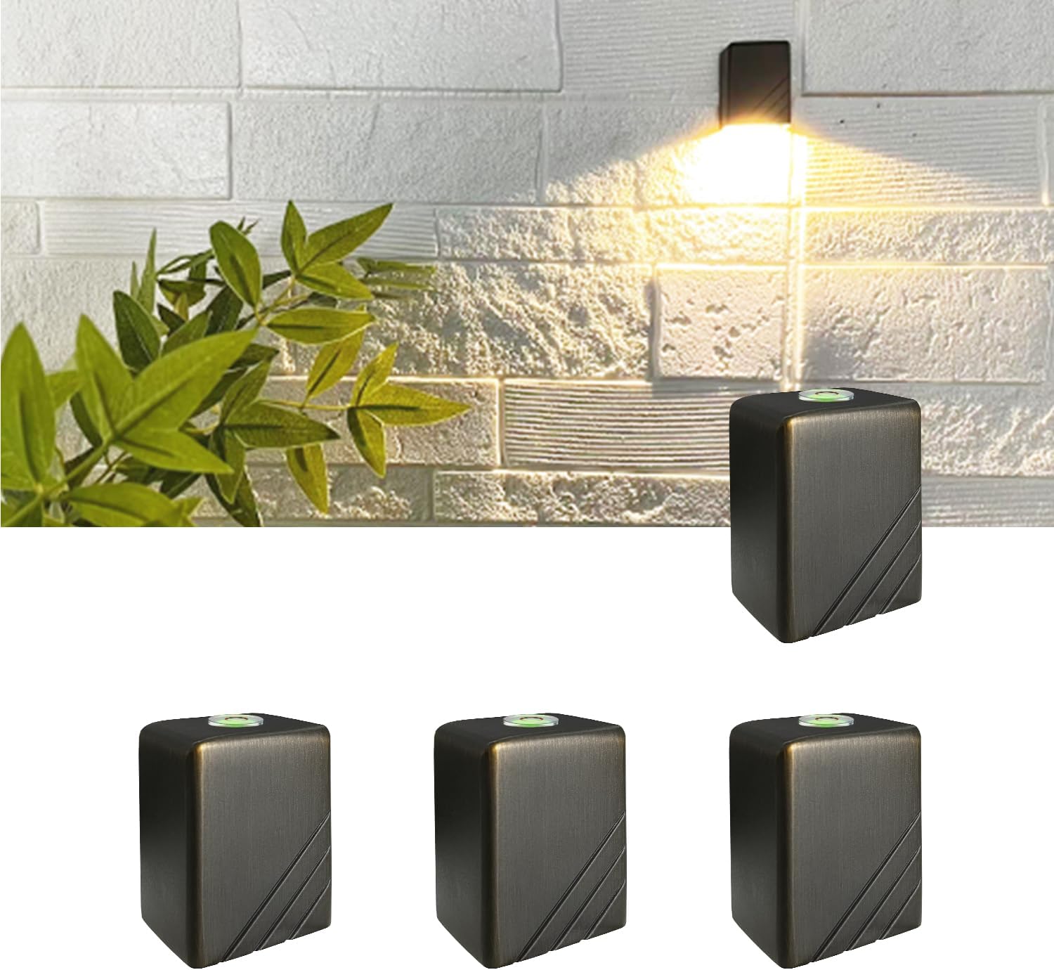 COLOER Brass Outdoor Cylinder Wall Lights(Bronze 6.875" H x 4.25" W) with 5W LED MR16, 12V Low Voltage Porch Light in 2 Lights, 2700K Up Down Lights, Outside Light for House Porch Patio Door