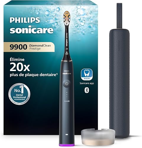 Philips Sonicare9900Prestige Our Most Advanced Electric Toothbrush with SenseIQ, Brush Head, Artificial Intelligence in The Philips Sonicare app, Dark Blue (HX9992/12) 100-240V|50/60Hz - 1