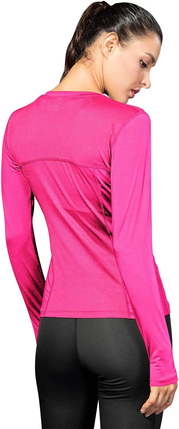 WANAYOU Women's 3 Pack Compression Shirts Long Sleeve Yoga Athletic Running T Shirt