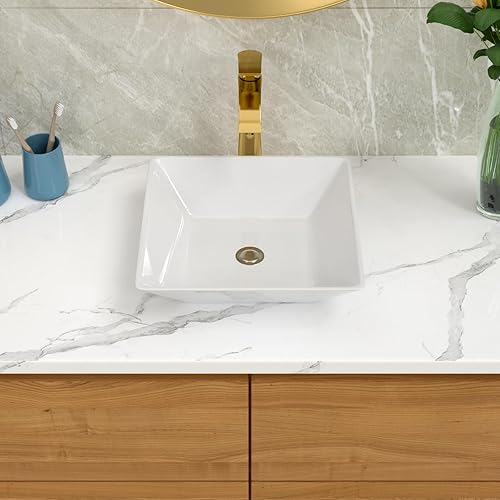 Miniatura 32 de Ordear - Lavabo de baño color blanco, para encimera.