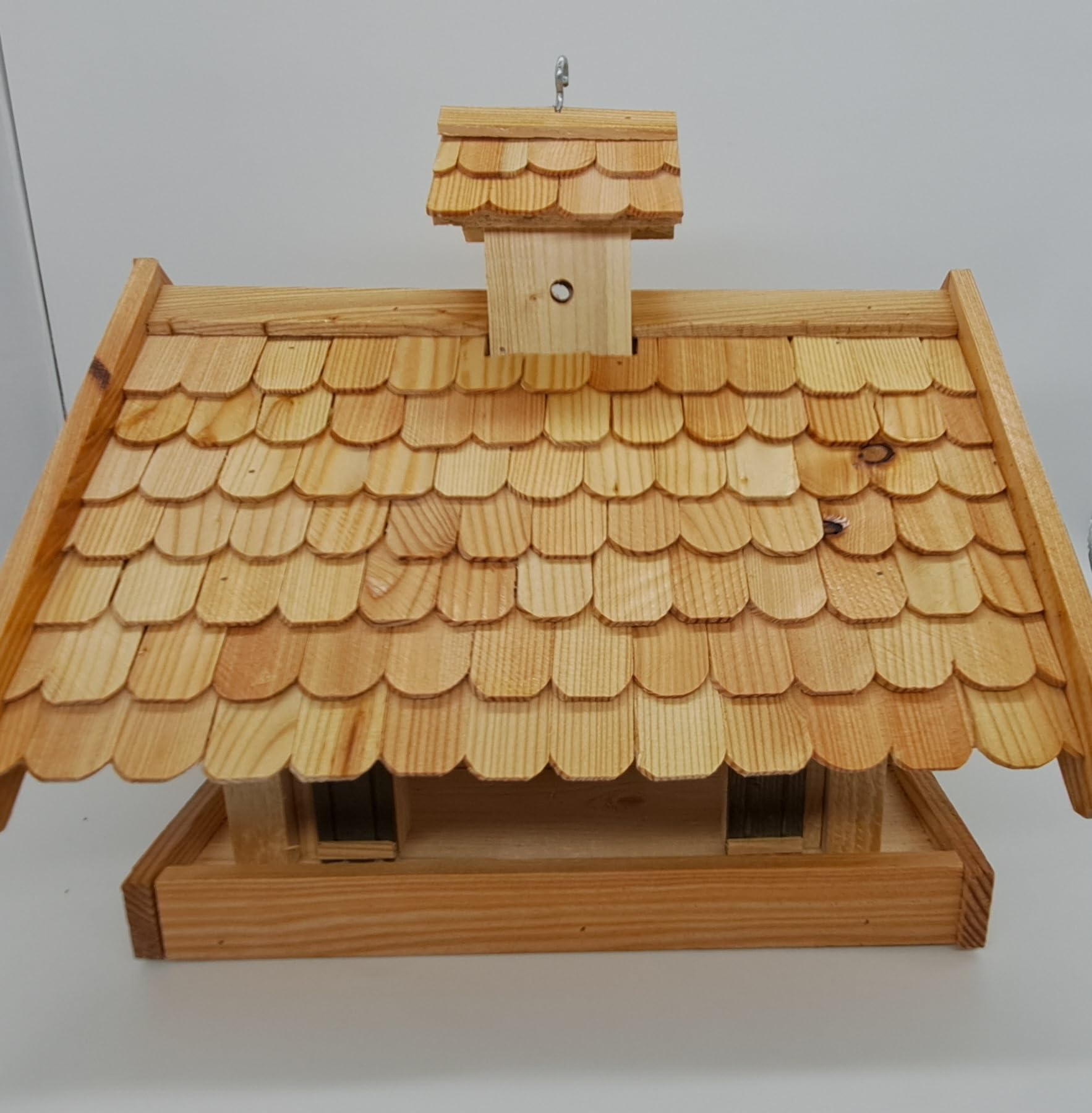 Almhütte Vogelhaus Futterhaus Lärchenholzdach Almhütte Häuschen mit Ständer A-10