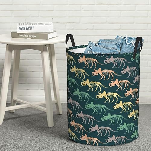 Miniatura 3 de AFHYZY Dinosaur Laundry Hamper Large Collapsible Laundry Baskets with Handles Easy Carry Round Storage Basket Dirty Clothes Hamper Blanket Basket
