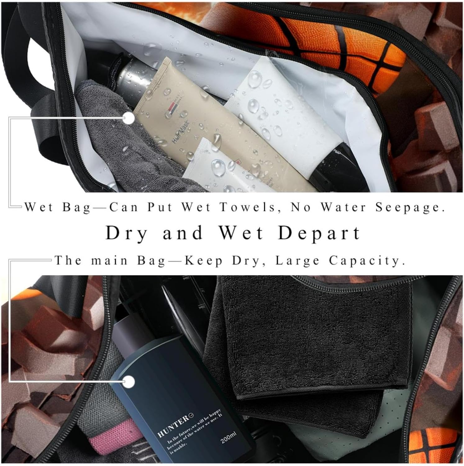 Gym Bags for Women,Duffle Bag for Travel,Basketball Wall Art Abstract,Gym Bag for Men