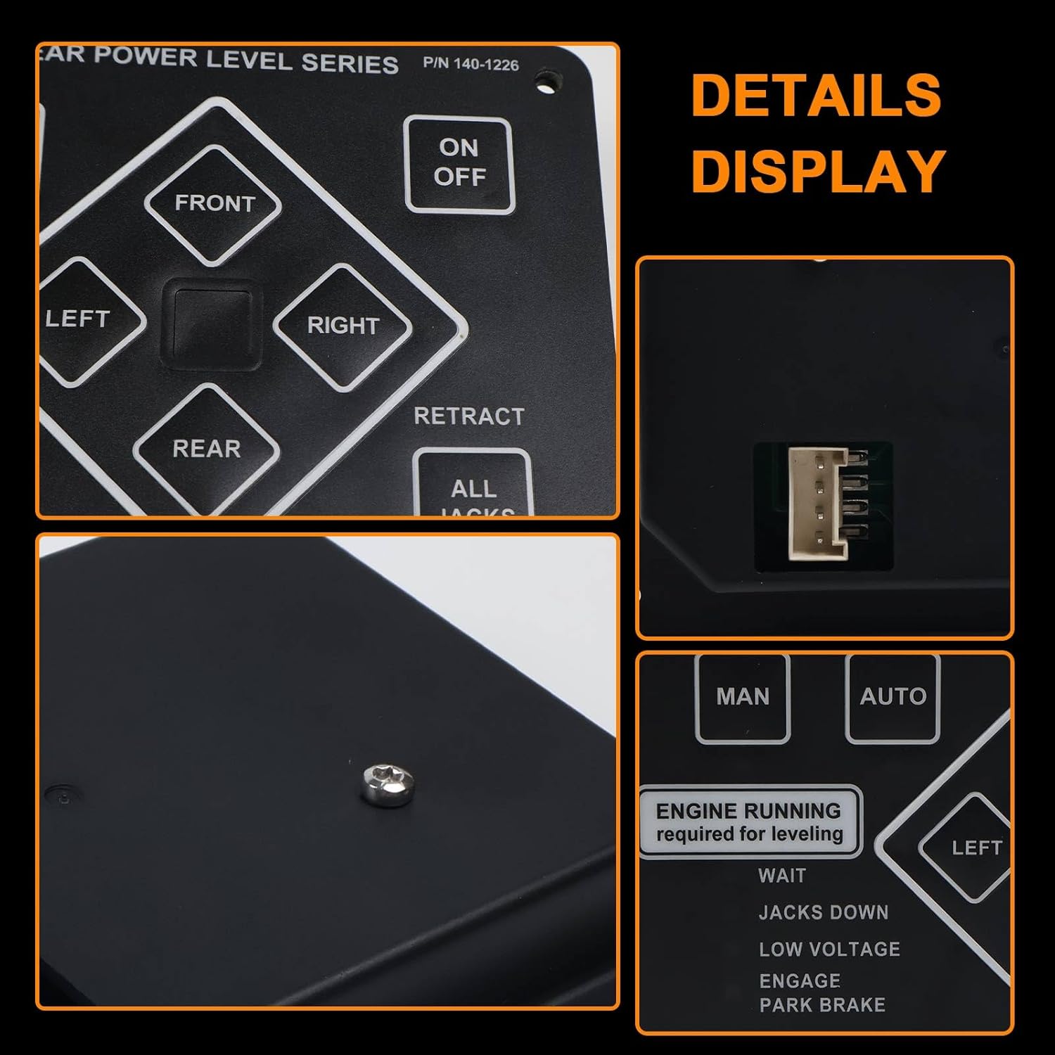 359080 RV Leveling Touch Control Panel W/Auto Leveling Button Fit for Lippert/Kwikee Ground Control and Travel Trailer Leveling System Replace# 140-1226 500629 500629S