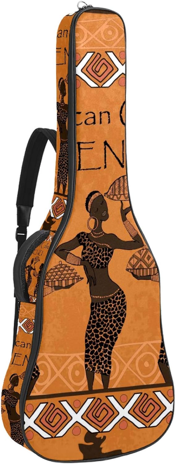 Carrozza ギターケース ソフト アフリカ風 女の子柄 ギグバッグ アコースティックギターケース 手提げ リュック型 Anbx