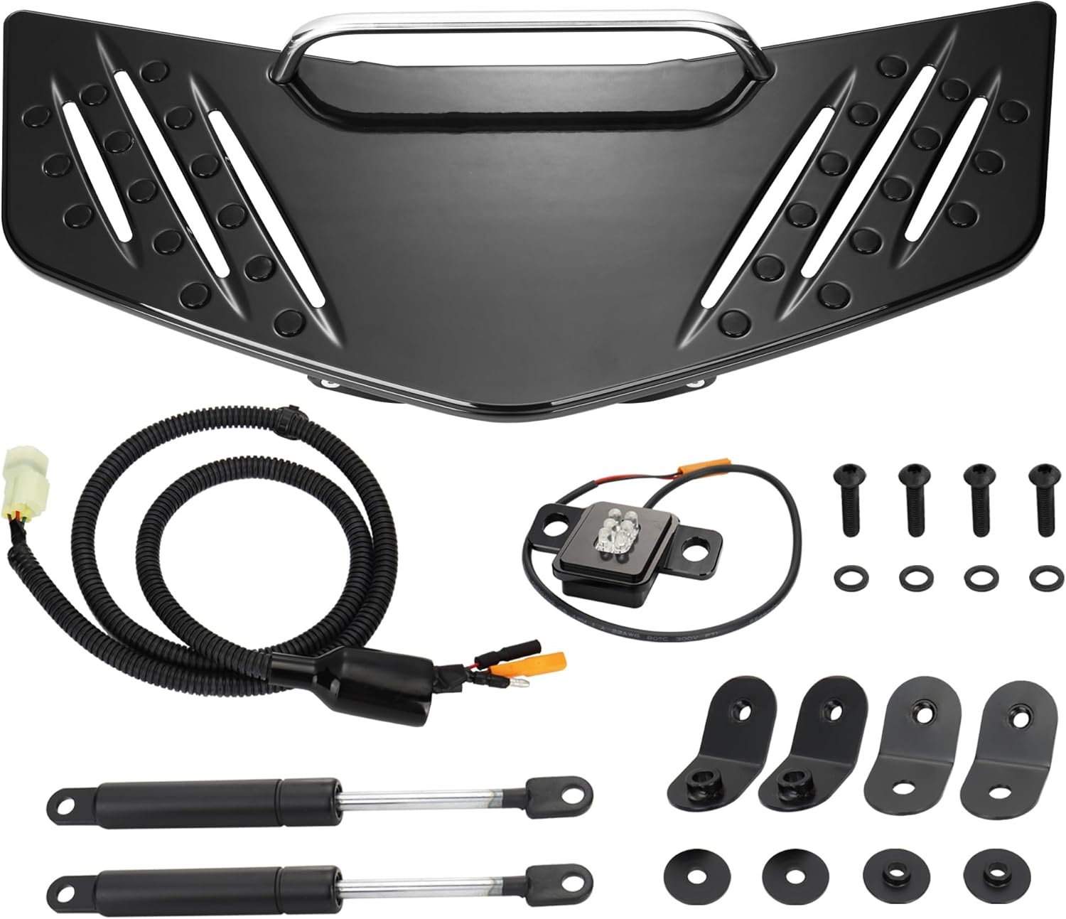 MoKitDora Rear Tour Pack Trunk Top Luggage Rack with LED Light for 2018-2021 Goldwing GL1800 Models w/Trunk, Black