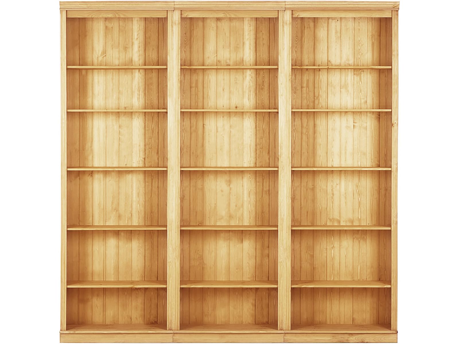 Anita Wall Unit K with 3 bookcases in stained wax,37x223x222 cm (DxHxW)