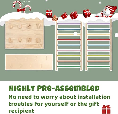 Miniatura 9 de COSYLAND Zona de juegos interior, juego de gimnasio de la jungla para niños, juguetes de escalada 7 en 1 para niños pequeños con anillo para colgar