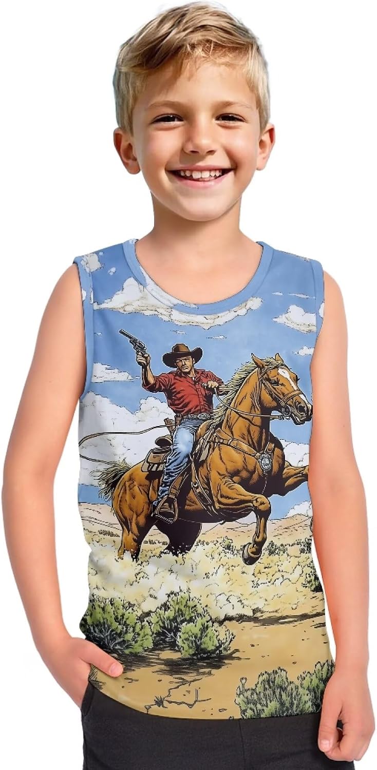 Tank Top for Boys Casual Soft Breathable Crewneck Athletic Tank Tops Kids Summer Workout Sleeveless Shirt