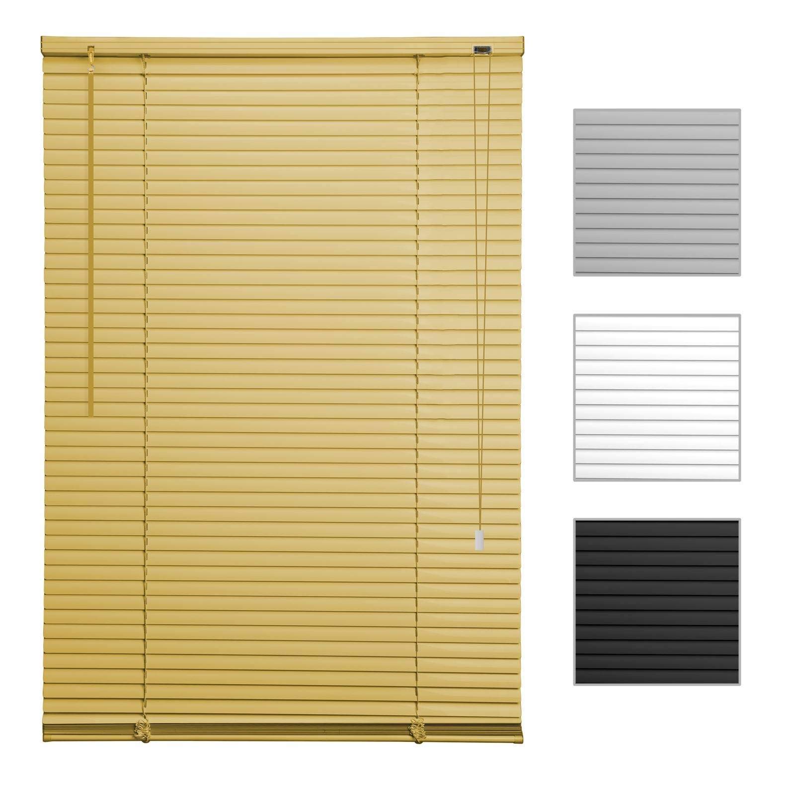 Asab Oak Pvc Venetian Shutter Blinds | Window Mounting Brackets Easily Cut | Home Office Privacy Light Protection | Twist Tilt Open Close Control Wand Pull Cord - 180 X 130Cm