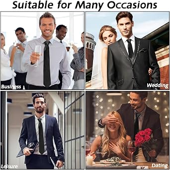 Ties for Men, Mens Ties Solid Color, Men's Neckties Satin, Formal Tie for Wedding Business Graduation