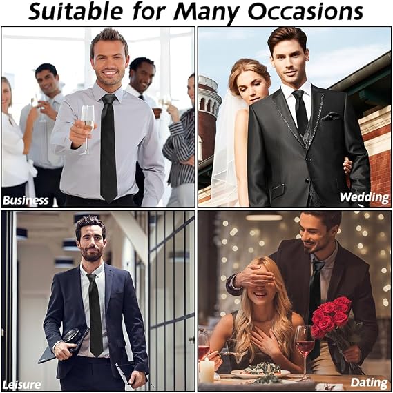 Ties for Men, Mens Ties Solid Color, Men's Neckties Satin, Formal Tie for Wedding Business Graduation
